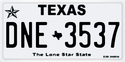 TX license plate DNE3537