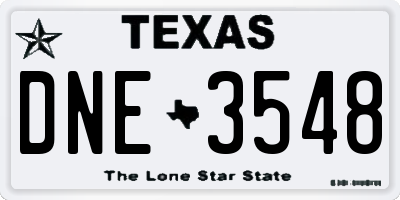TX license plate DNE3548