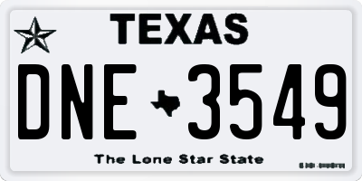 TX license plate DNE3549