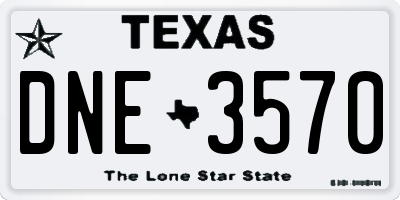 TX license plate DNE3570