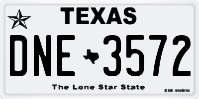 TX license plate DNE3572