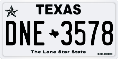 TX license plate DNE3578