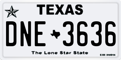 TX license plate DNE3636