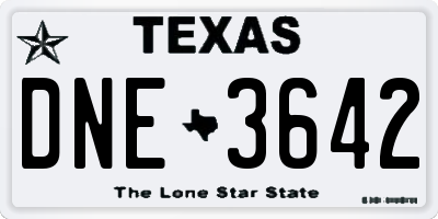 TX license plate DNE3642