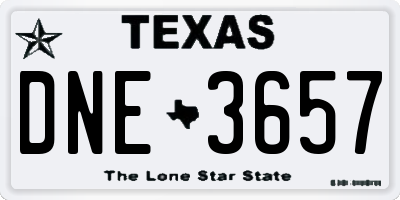 TX license plate DNE3657
