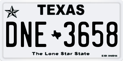 TX license plate DNE3658