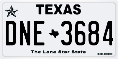 TX license plate DNE3684