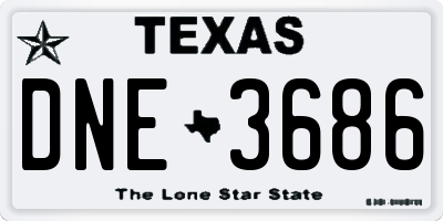 TX license plate DNE3686