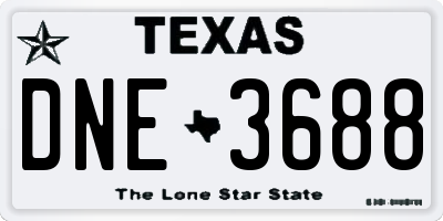 TX license plate DNE3688