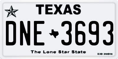 TX license plate DNE3693
