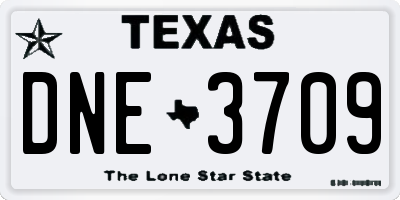 TX license plate DNE3709