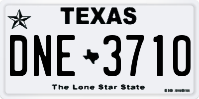 TX license plate DNE3710