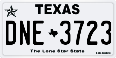 TX license plate DNE3723