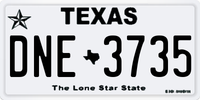 TX license plate DNE3735