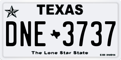 TX license plate DNE3737
