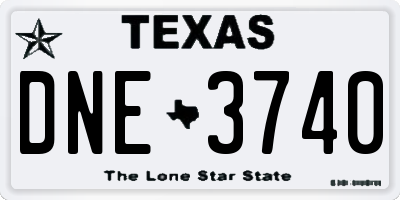 TX license plate DNE3740