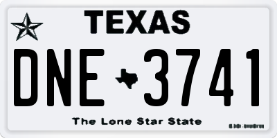 TX license plate DNE3741