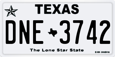 TX license plate DNE3742