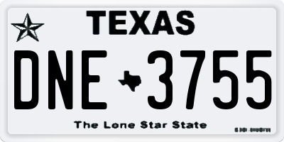 TX license plate DNE3755