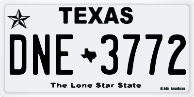 TX license plate DNE3772
