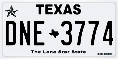 TX license plate DNE3774