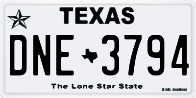 TX license plate DNE3794