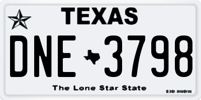 TX license plate DNE3798