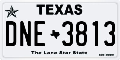 TX license plate DNE3813