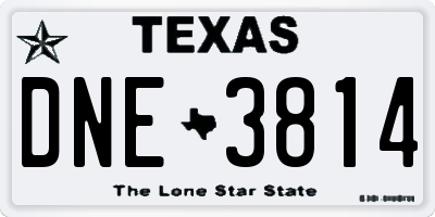 TX license plate DNE3814