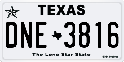 TX license plate DNE3816