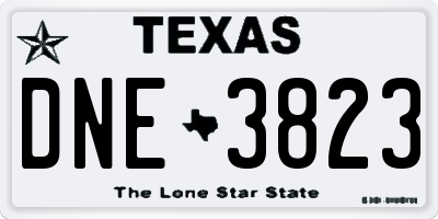 TX license plate DNE3823