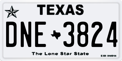 TX license plate DNE3824
