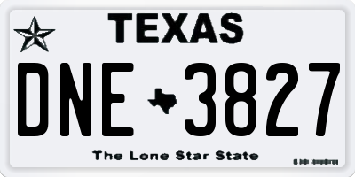 TX license plate DNE3827