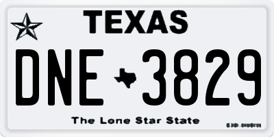 TX license plate DNE3829