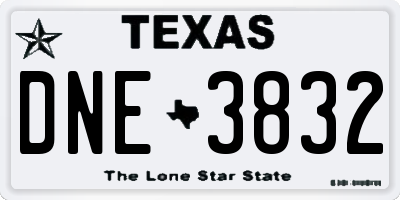 TX license plate DNE3832