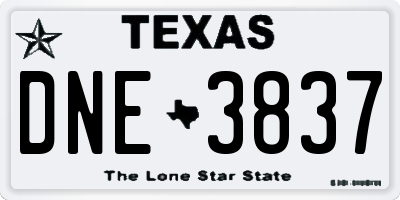 TX license plate DNE3837