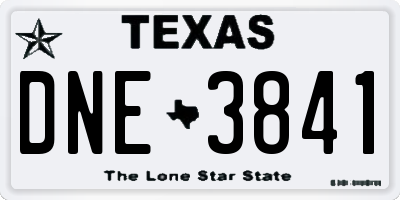 TX license plate DNE3841