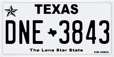 TX license plate DNE3843