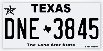 TX license plate DNE3845