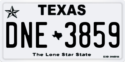 TX license plate DNE3859