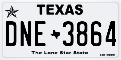 TX license plate DNE3864