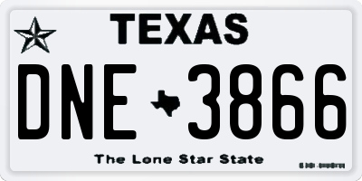 TX license plate DNE3866