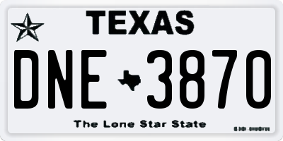 TX license plate DNE3870