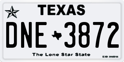 TX license plate DNE3872