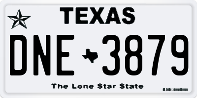 TX license plate DNE3879