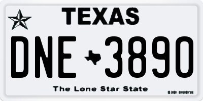 TX license plate DNE3890