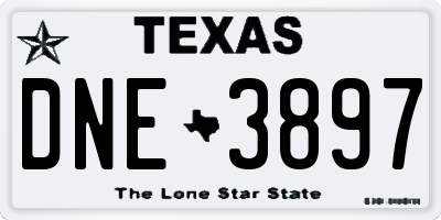 TX license plate DNE3897