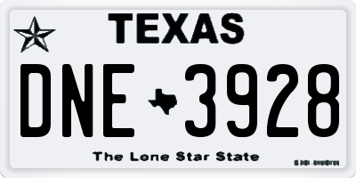 TX license plate DNE3928