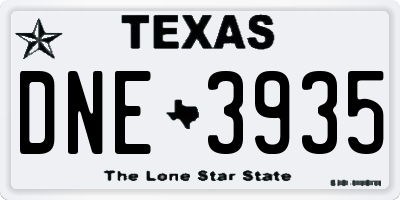TX license plate DNE3935