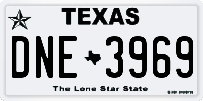 TX license plate DNE3969